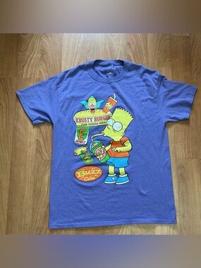 The Simpsons Bart Krusty Burger & Buzz Cola Graphic Tee - Purple